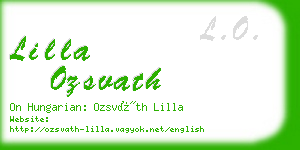 lilla ozsvath business card